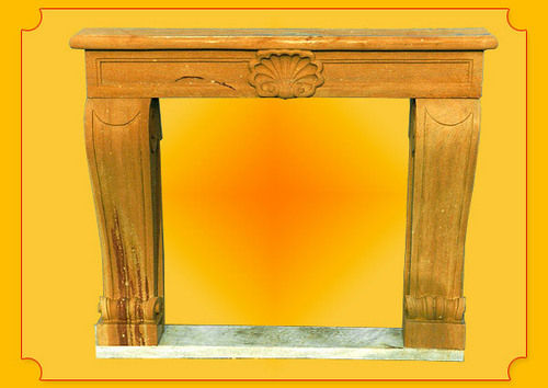 Designer Polished Marble Fireplace