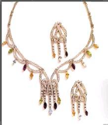 Diamond Necklaces Earring Set Very Good