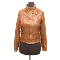 Ladies Brown Leather Jacket