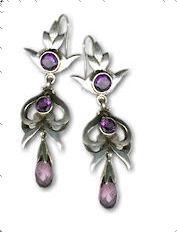 Silver Amethyst Earring Set Gender: Women