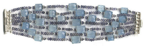 Stone Beaded Silver Bracelets