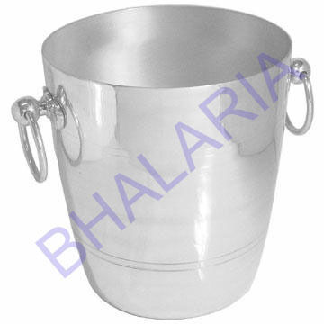 Silver Plain Aluminium Bucket With Two Handles