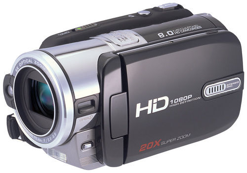 Grey And Silver Digital 8.0Mp Hd Camcorder