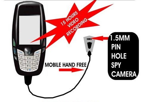 Spy Pin Hole Camera in Hand Free with Mobile