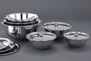 Stainless Steel Footed Bowl with Cover
