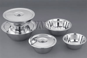 Silver Stainless Steel U Bowl With Cover