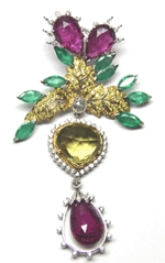 Multicolour Diamond Studded Pendant