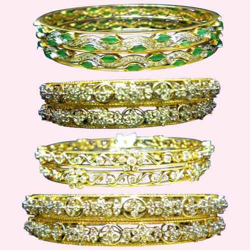 Diamond Bangles - Superior Quality Diamonds, Enchanting Patterns and Designs, Finely Polished Finish, Brilliant Shimmering Look