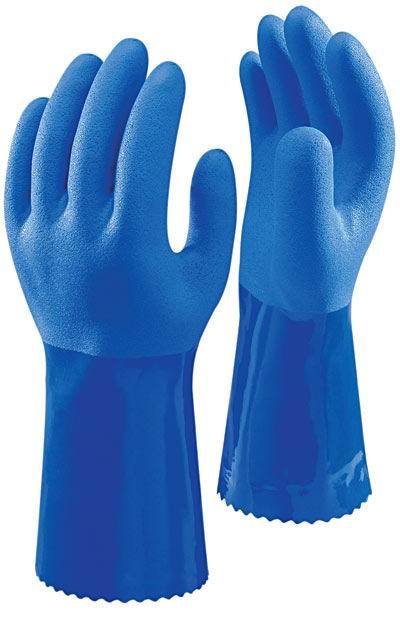 Blue Pvc Oil Resistant Gloves