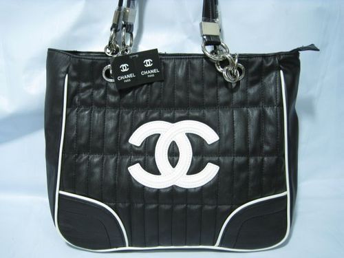 Black And White Tear Resistant Leather Handbag