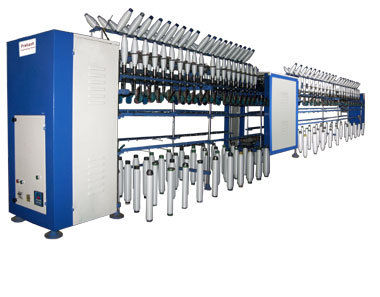 White And Blue Textile Cops Rewinder Machine