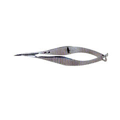 Vannas Scissor - Superior Quality Micro Angled Design, 3" Overall Length with Straight Cutting Edge and 3mm Comb Tip Width