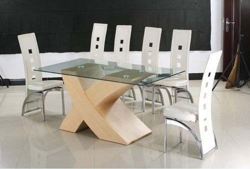 Customizable Glass And Mdf Dining Table