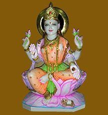 Sitting Goddess Laxmi Marble Statue