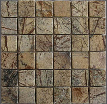 Stone Mosaic - 300x300mm | F Brown Tumble, Versatile Patterns for Fountains, Pools, and Pathways