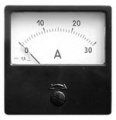 Black Analog Display Panel Ammeter