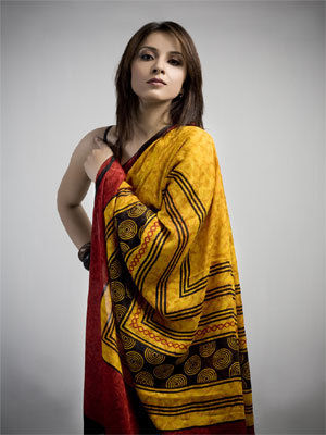 Multicolour Ladies Printed Crepe Saree