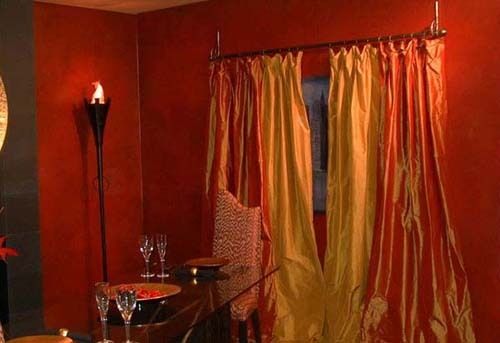 Shrink-Resistant Plain Orange Color Curtain