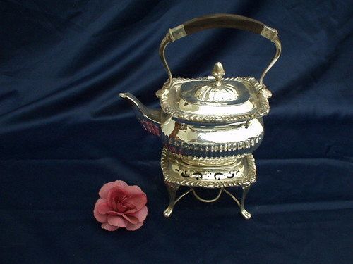 Silver Plated Tea Pot On Stand And Burners