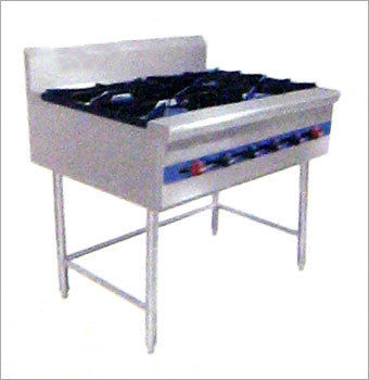 Metallic Commercial Four Burner Gas Range