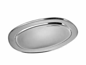 Silver Stainless Steel Deep Oval Tray