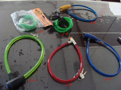 Bicycle Coloured Cable Lock Size: Standard