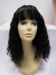Womens Black Fashionable Synthetic Wig