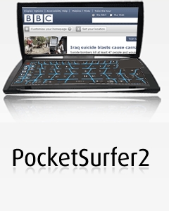 Pocket Surfer - 174 Gram Black, 7-10 Inch Display | Full Web Access, Wireless Connectivity, Free Usage Model