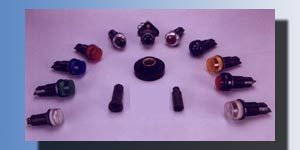 Pilot Lamp Holders - Thermoplastic, Various Sizes, Black, Chromium Plated Rings | Durable Design, Easy Installation, Wide Compatibility