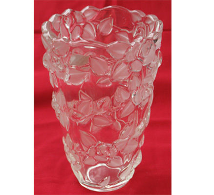 Crystal Vase With Floral Design