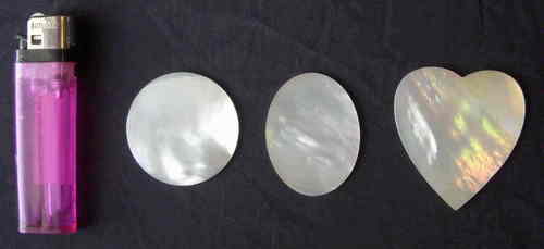 Mother of Pearl Round, Disc, Oval, Heart