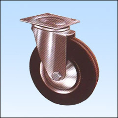 Caster Wheels for Hospital - Steel Swivel Bracket, Solid Cushion Tyred Wheels, Double Ball Swivel | Roller Bearing, Dust Guard, Customizable