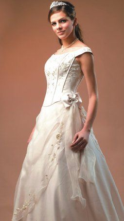 Bridal Gown - Elegant Satin Fabric, Classic and Modern Design, Assorted Colors and Sizes, Including Veil and Accessories