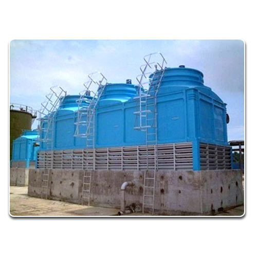 Square Shape Cooling Towers - FRP Casing, Weather Proof IP55 Motors , Stationary Non-Clog Nozzles for Easy Maintenance, Auto Fill Float for Makeup Water, PVC Fill for Larger Contact Surface Area