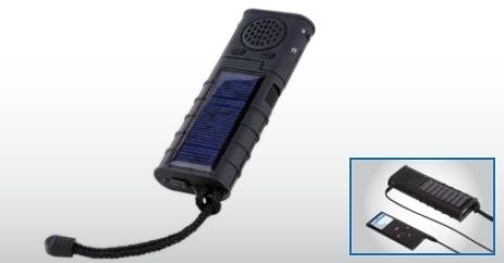 Black Portable Solar Radio With Speaker And Aux In