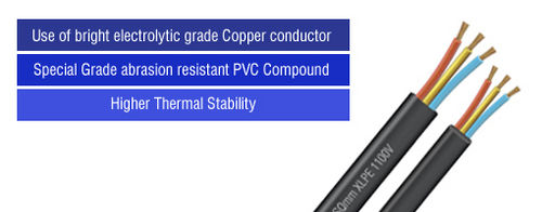 Pvc 3 Core Flat Winding Copper Cables