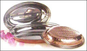 Stainless Steel Copper Base Oval Entree Dish