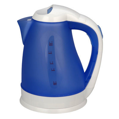 Blue & White Mix 1.7 Litre Plastic Electric Tea Kettle