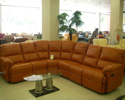 Brown Living Room Leather Couch