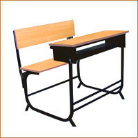 School Desk - Quality Wood & Steel Material, Ergonomic Design for Comfortable Sitting