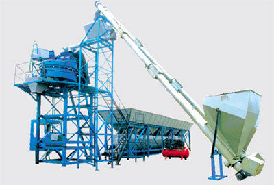 Blue Industrial Concrete Batching Plant