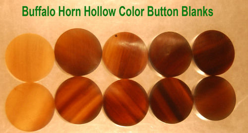 Buffalo Horn Hollow Color Button Blanks