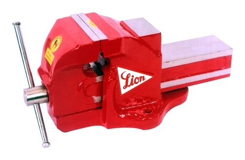 Lion Brand Heavy Duty Bench Vice (Plain Screw Type With Anvil And Double Ribs)