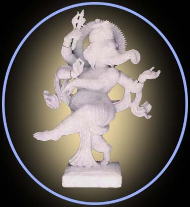 Dancing Ganesha Statue - Makarana Marble, 2 to 5 Foot Sizes | Handcrafted White Marble for Worship and Decor
