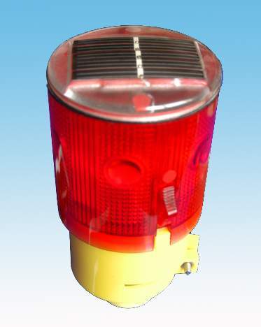Solar Warning Lights - PC Material, Ø70*145mm Size, Red, Amber, Green, White, Blue Colors | 6pcs Ø5mm LEDs, Solar Cell 2.5V, 85mA, Storage Battery 1.2V, 900mAh