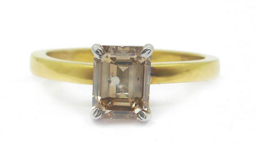 Solitaire Engagement Ring - 1.20ct Tinted Diamond 14K Yellow Gold US Size 7 | Brilliant Sparkle Durable Design