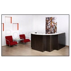 Stylish Reception Counter - Quality Wood Fabrication, Aesthetically Designed for Versatile Floor Plans