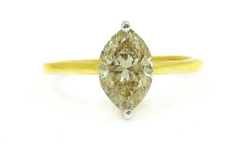 Marquise Cut Diamond M Si2 14k Yellow Gold Ring (1.43 Ct )