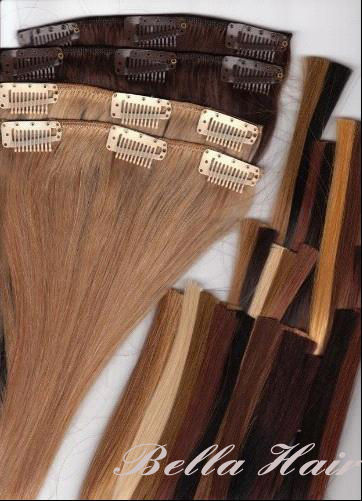 Clip In Full Head Set Chinese Or Indian Human Hair Extensions