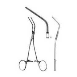 Vascular Instruments - Stainless Steel, 12 cm Length, 1 cm Jaw Width, Curved Tip | Autoclavable, Polished Finish, Ring Handle Design